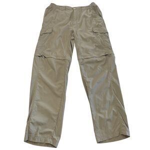 Columbia Mens Tan Titanium Omni Dry Convertible Cargo Pants Sz M Hiking Zip Off